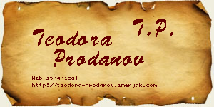 Teodora Prodanov vizit kartica